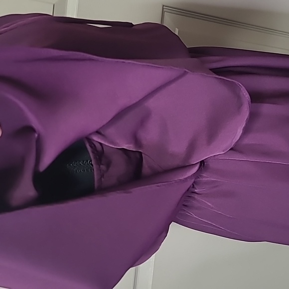 NWT Blue Rain Francesca's purple Short wing sleeve elastic waist dress medium - Picture 4 of 9